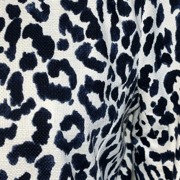 J.Crew Blue White Leopard zipper front Collarless Career Spring Blazer Jacket - Picture 13 of 15